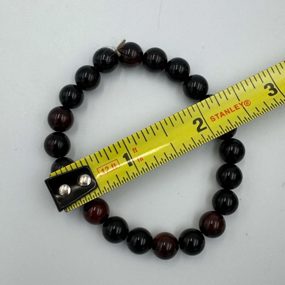 Black Agate Sardonyx Stone Beaded Bracelet Gothcore Minimalist Unisex‎